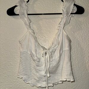 Princess Polly White Lace-Up Crop Top